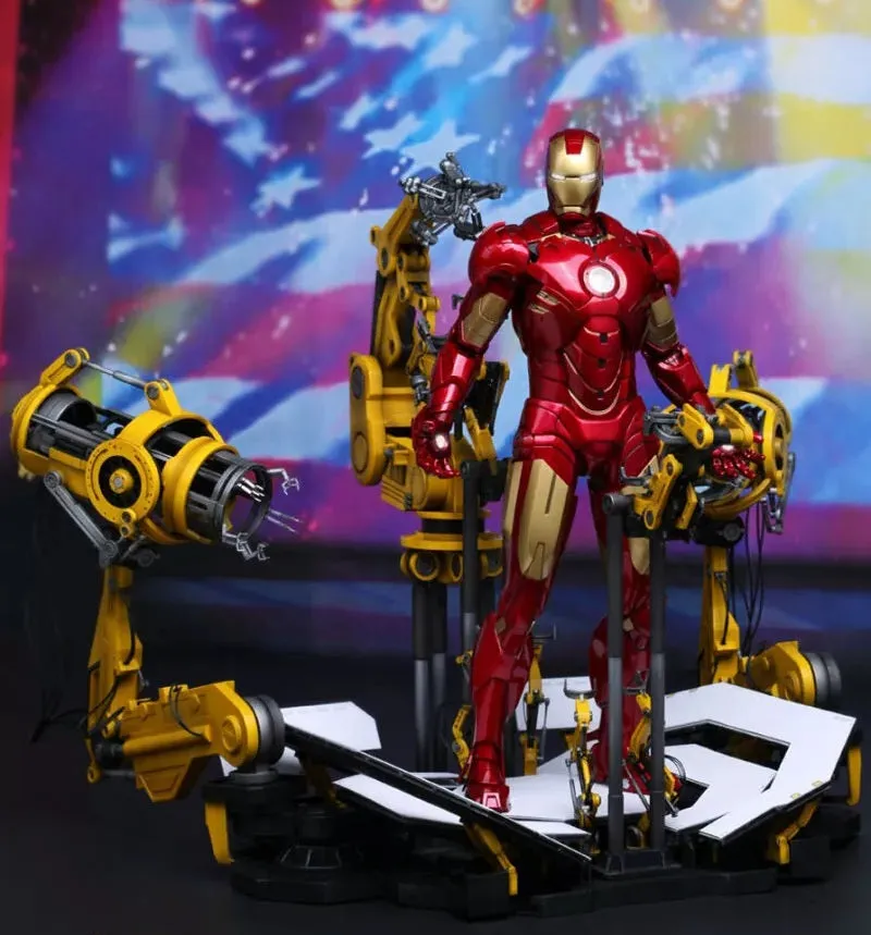 Vinyl Sculpture Hot Toys 1/6 Iron Man 2 Suit-Up Gantry with Mark IV Sixth Scale Figure MMS160