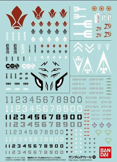 Bandai Gundam Decal #103 For Mobile Suit Gundam Iron-Blooded Orphans Multiuse #01 Water Slide/Transfer Decals Collectible Toy
