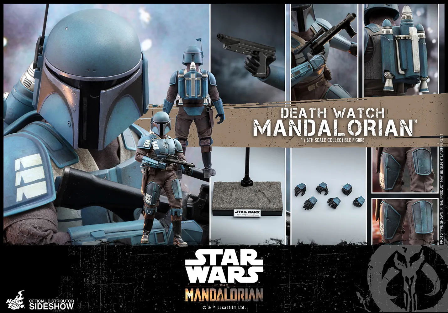 Hot Toys 1/6 Star Wars The Mandalorian Death Watch Mandalorian Sixth Scale Figure TMS026 Designer Art Gaming Art