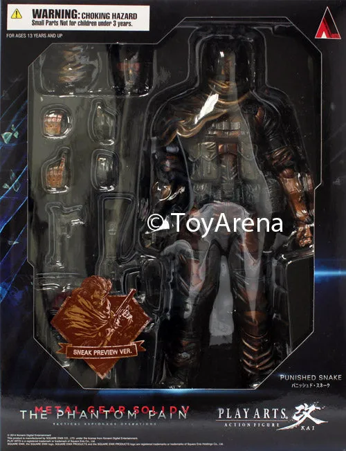 Metal Gear Solid V (5) The Phantom Pain Punished Snake Play Arts Kai Action Figure Sneak Preview Ver SDCC 2014 Exclusive Craft Project Evergreen Product