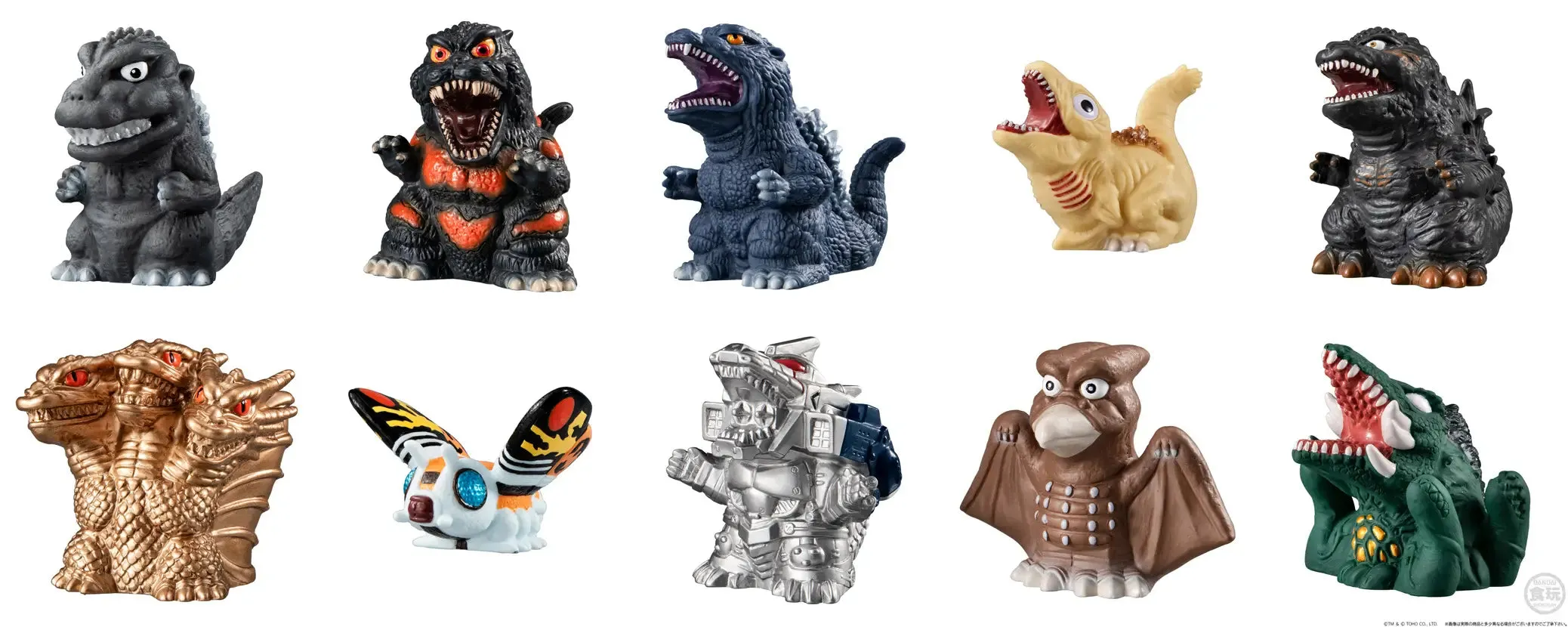 Bandai Shokugan Godzilla SofviDoll Trading Figure Set of 10 Sports Figure Comic Adaptation