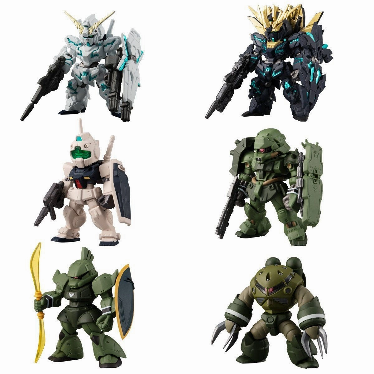 Bandai FW Fusion Works Gundam Converge UC Special Selection Trading Figure Set of 10 Loyal Customer Monochrome Design