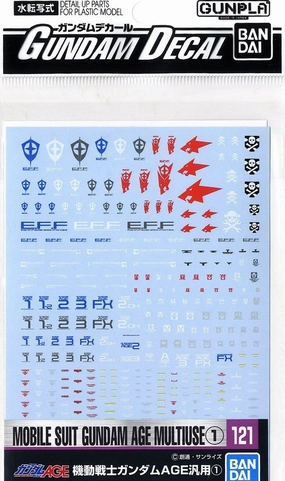 Series Set Bandai Gundam Decal #121 For Mobile Suit Gundam AGE Multiuse #1 Series MS Water Slide/Transfer Decals