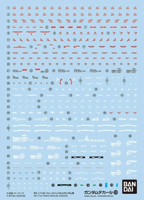 Bandai Gundam Decal #130 For RG 1/144 Force Impulse Gundam Water Slide/Transfer Decals Glass Art