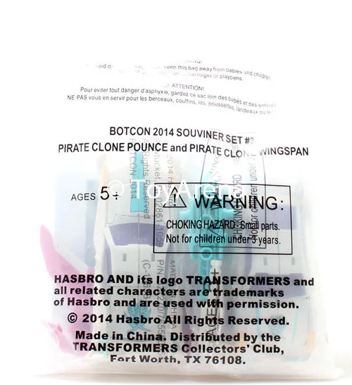 Anime Character SciFi Model Botcon 2014 Transformers Exclusive Set #3 Pirate Clone Pounce and Pirate Clone Wingspan Action Figures Souvenir Set #3