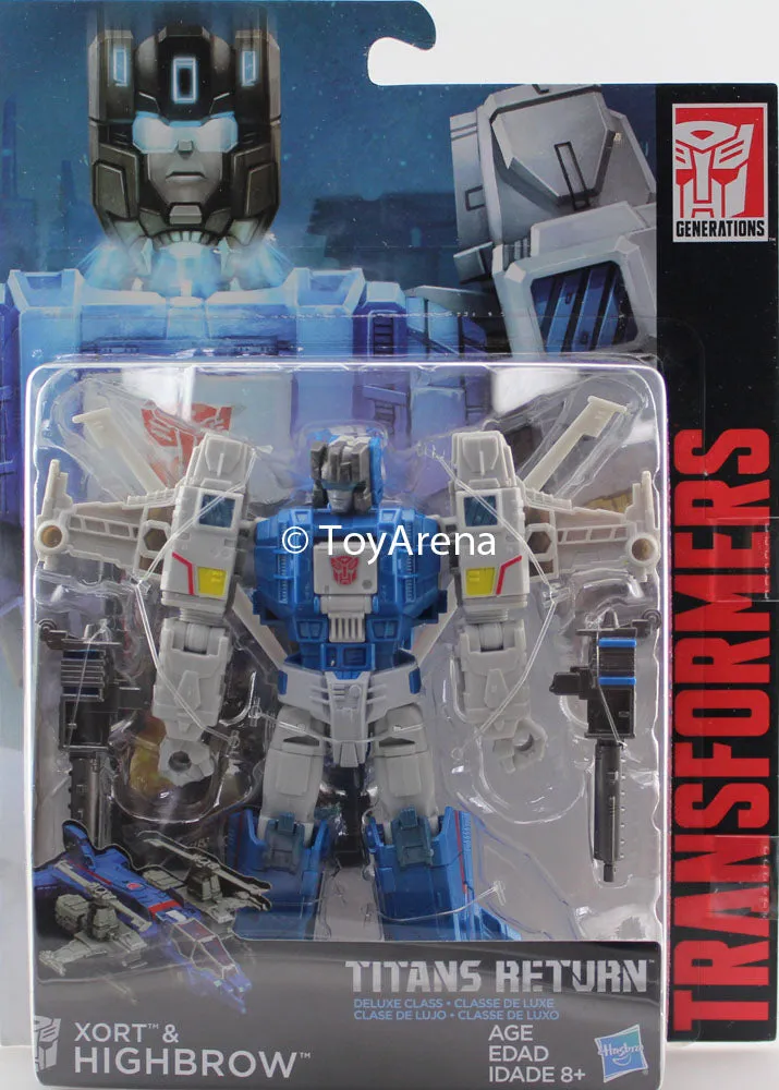 Transformers Generations Titans Return Deluxe Class Xort & Highbrow Figure Sculpted Art Movie Model