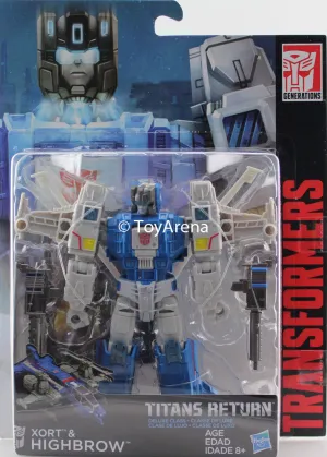 Transformers Generations Titans Return Deluxe Class Xort & Highbrow Figure Sculpted Art Movie Model