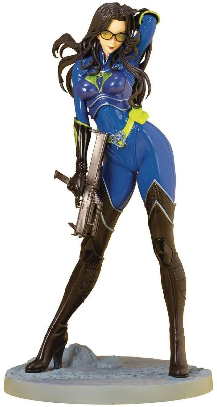 Kotobukiya Bishoujo G.I. Joe Baroness (Blue Color) 25th Anniversary Limited Edition Exclusive Statue Figure SV268 Chibi Sculpture Biodegradable material