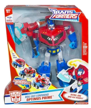 Transformers Animated Syupreme Class Roll Out Command Optimus Prime Action Figure Totem Animal