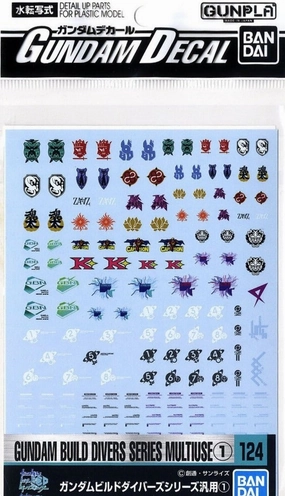 Casual Fan Bandai Gundam Decal #124 For Gundam Build Divers Series Multiuse #1 MS Water Slide/Transfer Decals