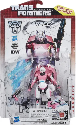 Transformers Generations Thrilling 30 Deluxe Class Arcee Action Figure Constant Companion