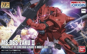 Gundam 1/144 HG The Origin #001 MS-06S Char's Zaku II Model Kit Hobby Figure Study room
