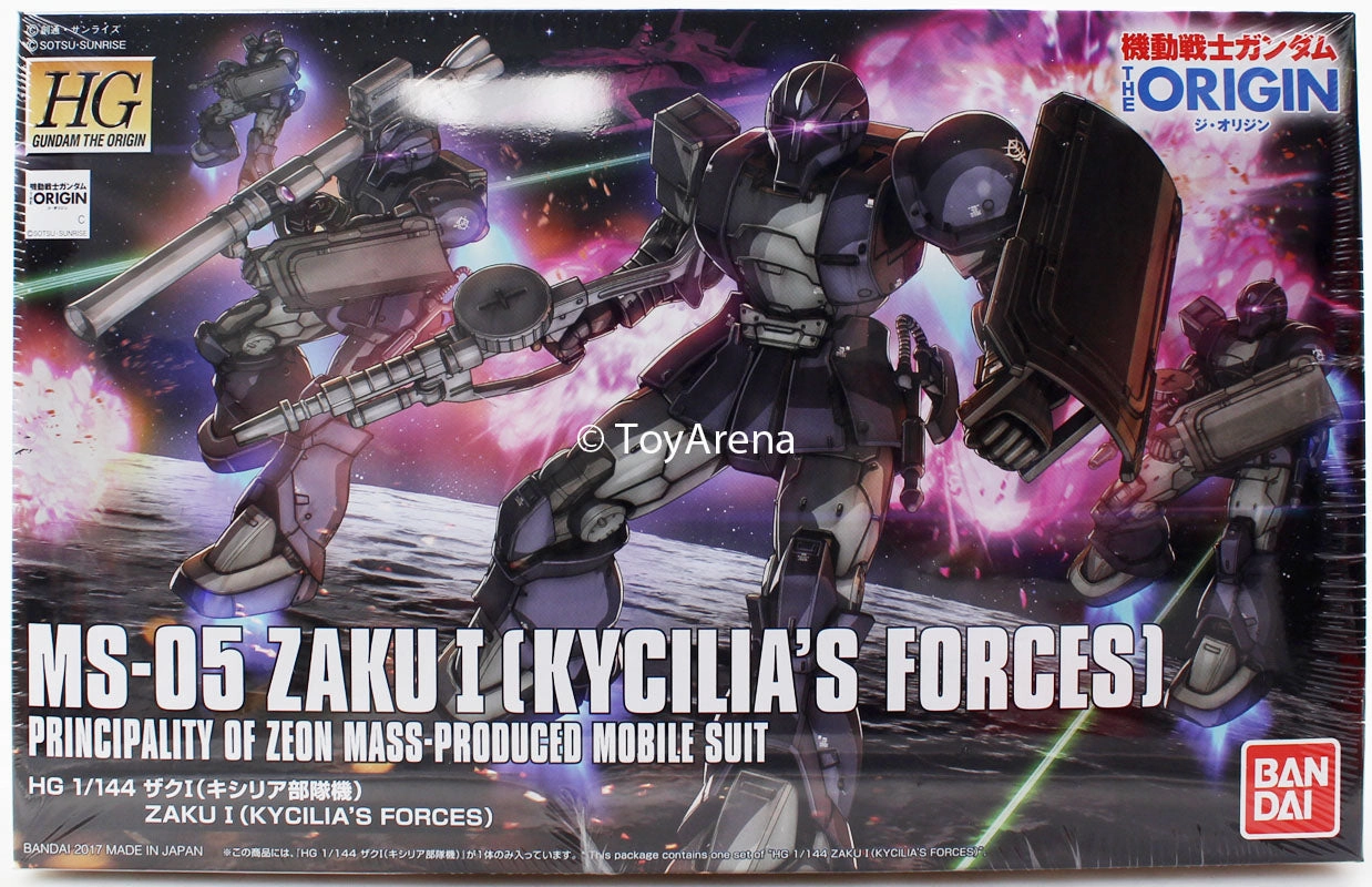 Gundam 1/144 HG The Origin #018 Zaku I Kycilia's Forces Model Kit Articulated Statue Battle Replica