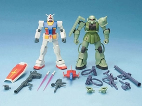 Gundam 1/144 HGUC RX-78-2 Gundam Vs. Zaku II Gunpla Starter Set Model Kit TV Series Pixar Favorite