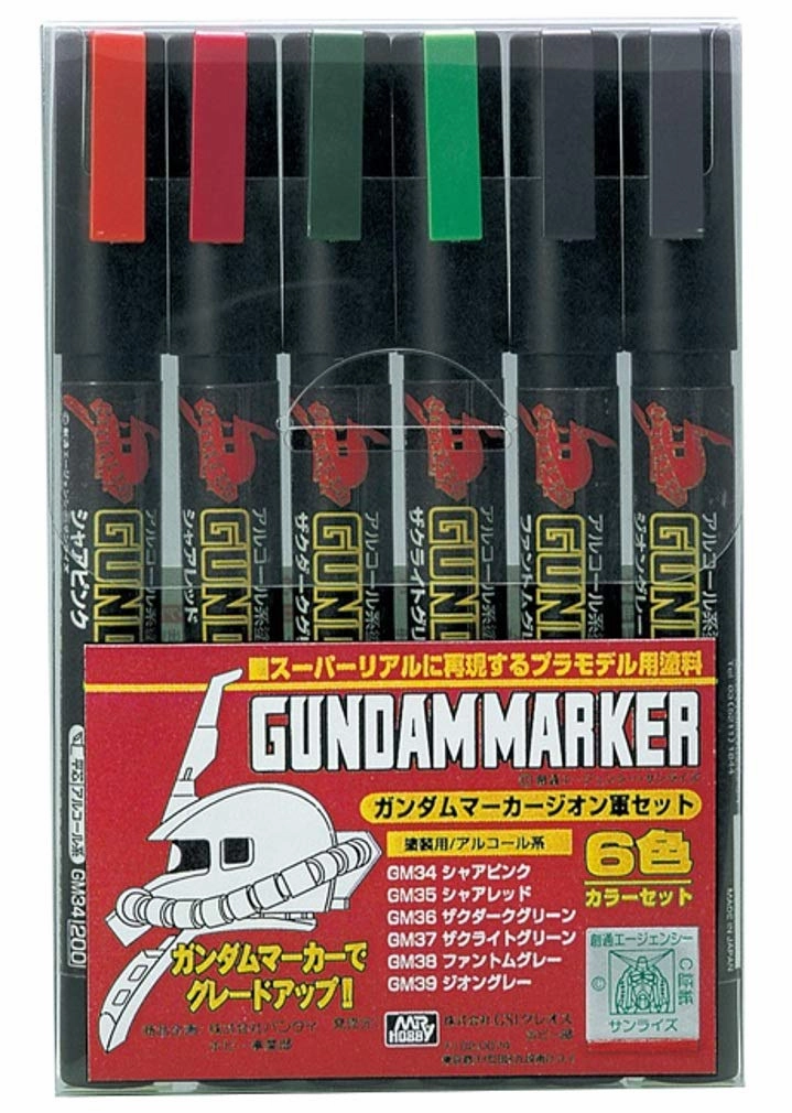 Legendary Hero Gundam Marker HG MG RG PG GMS108 Zeon Markers Set