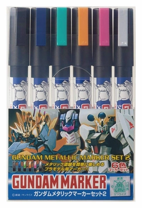 Gundam Marker HG MG RG PG GMS125 Metallic Marker Set 2 Display Hero