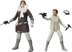 Hasbro Star Wars Black Series Han Solo and Princess Leia Organa (Empire Strikes Back) ComicCon Exclusive Pack 6 Inch Action Figure Valentine Gift