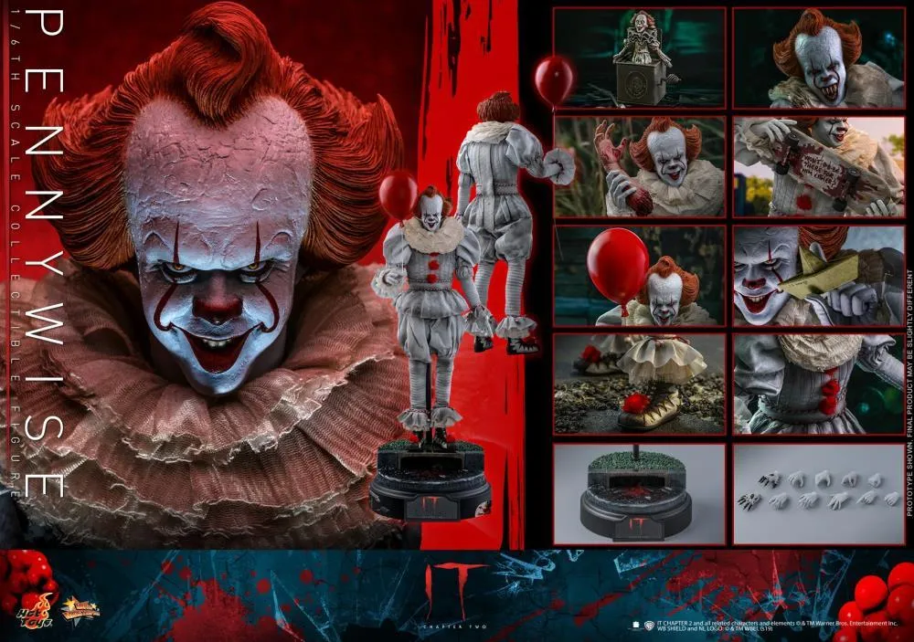 Chrome Plated Hot Toys 1/6 IT Chapter 2 Pennywise Sixth Scale Action Figure MMS555