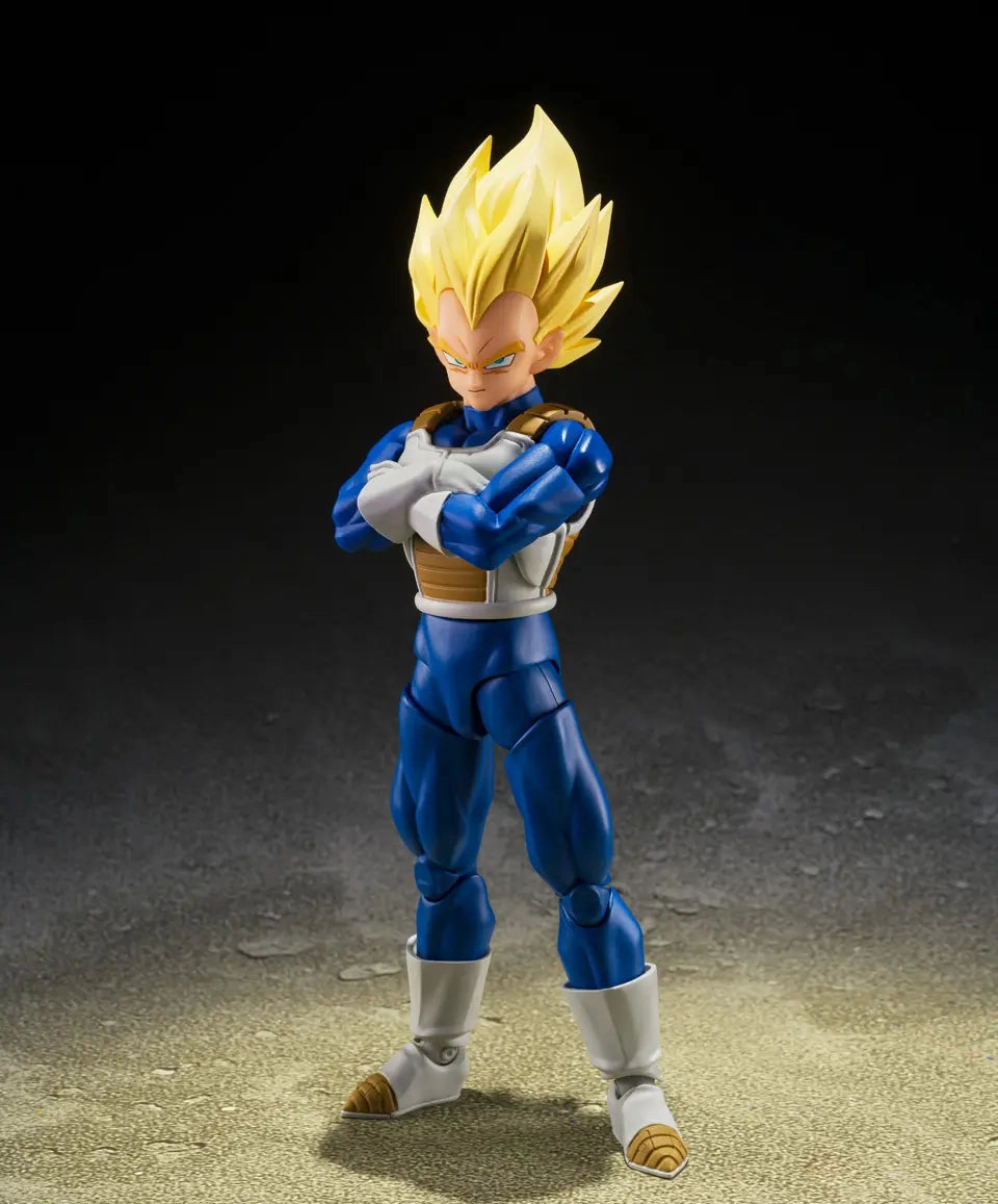 S.H. Figuarts Dragon Ball Z Super Saiyan Vegeta (Dangerous Pride) Action Figure Time Travel Audio Effect