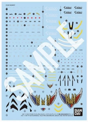 Bandai Macross Delta HG 1/100 YF-29 Durandal Valkryie (Maximilian Genius Use) Water Slide/Transfer Decals Fantasy Model Collectors Piece