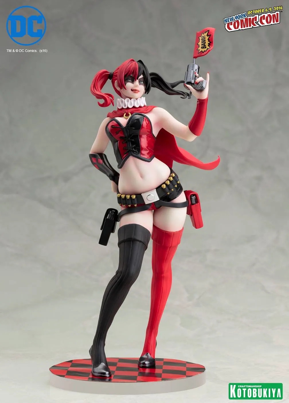 Kotobukiya Bishoujo DC Comics Harley Quinn New 52 Ver. NYCC Limited Edition Statue Figure Museum Quality PVC Article
