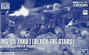 Gundam 1/144 HG The Origin Mobile Suit MS-05 Zaku I Black Tri-Stars Model Kit Exclusive Avid Fan