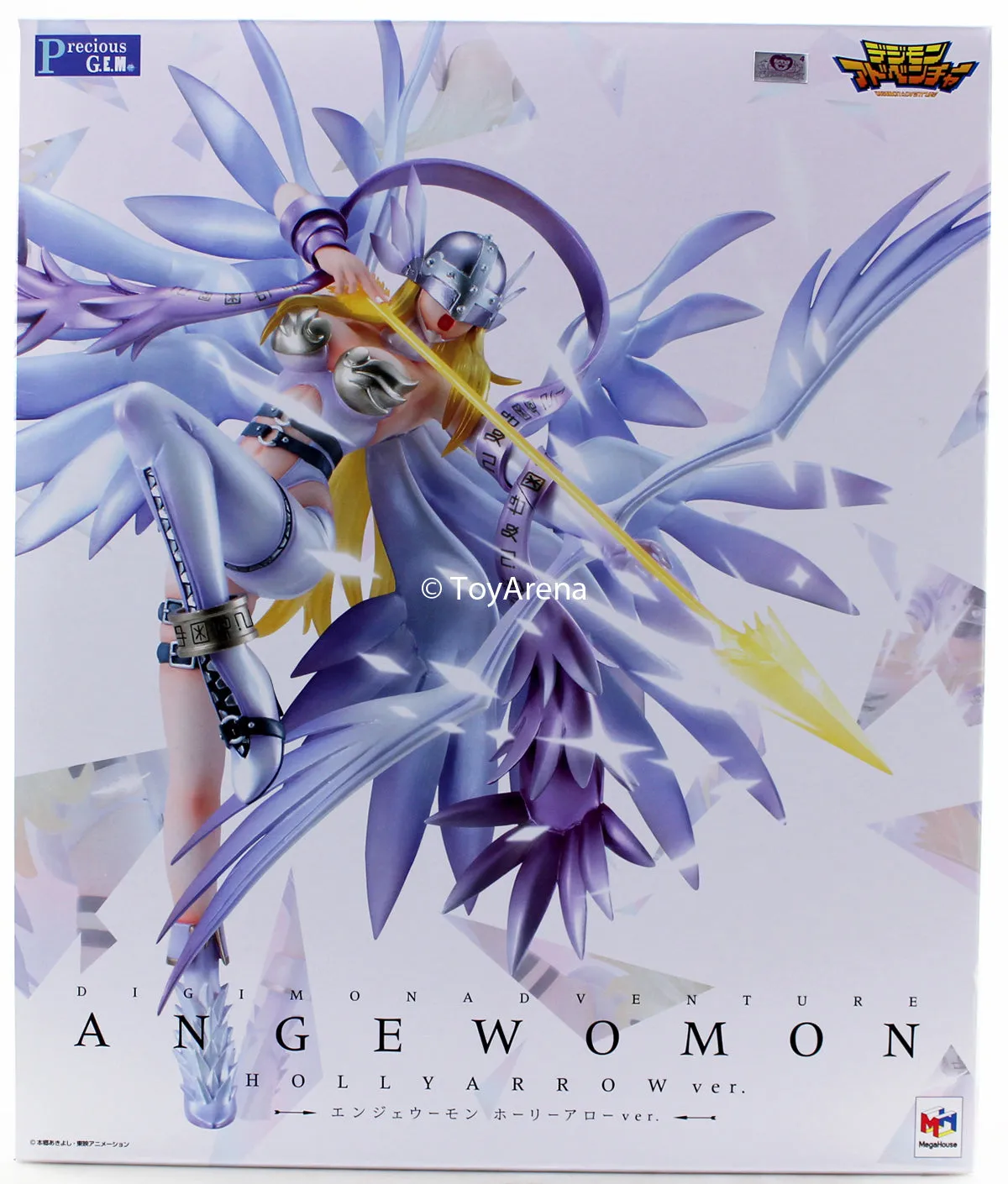Megahouse Digimon Adventure G.E.M. Angewomon Holly Arrow Ver w LED Base Scale Statue Figures Wall Mounted Art Piece