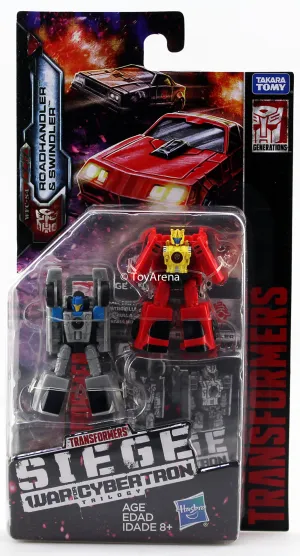 Transformers Generations War For Cybertron: Siege Micromaster Roadhandler & Swindler Action Figure WFC-S4 Gaming Replica Ceramic Sculpture
