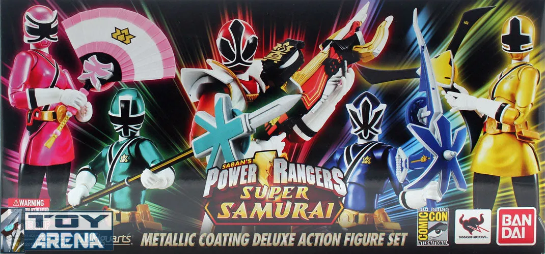 Miniature Showcase S. H. Figuarts Power Rangers Super Samurai Metallic Coating Deluxe Action Figure Set SDCC 2013 Exclusive