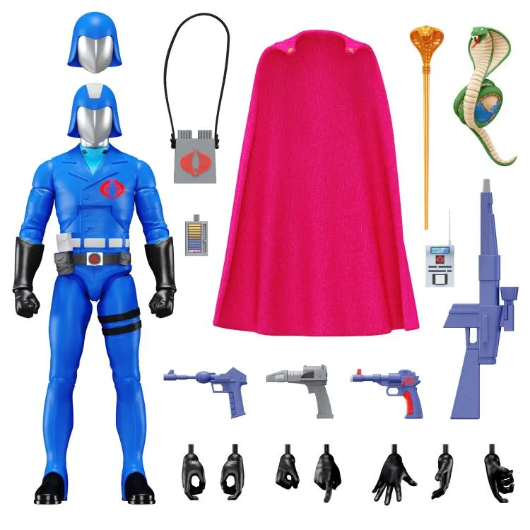 Super7 G.I. Joe Ultimates Cobra Commander Action Figure Stylized Art Unisex Design