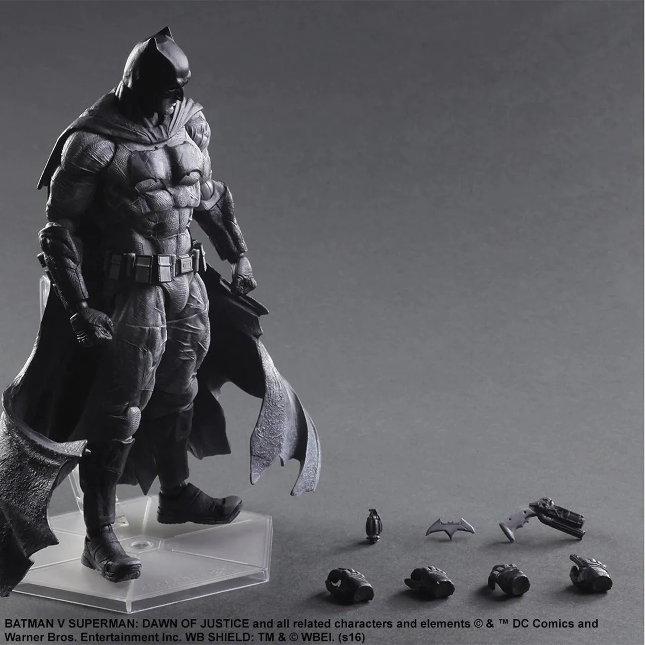 DC Universe Batman V Superman Dawn of Justice Batman Black and White Ver. Variant Play Arts Kai Action Figure Designer Object Official Merchandise