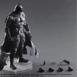 DC Universe Batman V Superman Dawn of Justice Batman Black and White Ver. Variant Play Arts Kai Action Figure Designer Object Official Merchandise