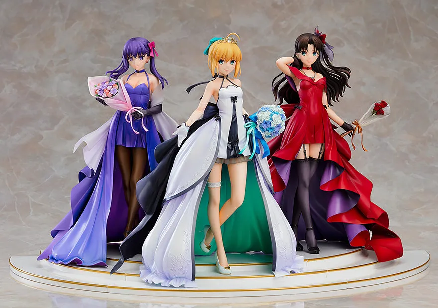 Good Smile Company 1/7 Saber, Rin Tohsaka and Sakura Matou ~15th Celebration Dress Ver.~ Premium Box Scale Statue Figure Bedroom Accent