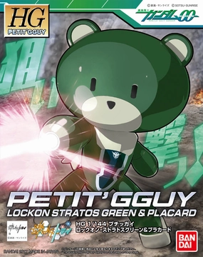 Premium Figure Personal Treasure Gundam HGPG 00 Petit'Gguy Lockon Statos Green & Placard Bear Guy Model Kit