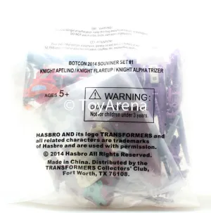 Botcon 2014 Transformers Exclusive Set #1 Knight Apelinq Knght Flareup Knight Alpha Trizer Action Figures Souvenir Set #1 Blog Feature Bird Model