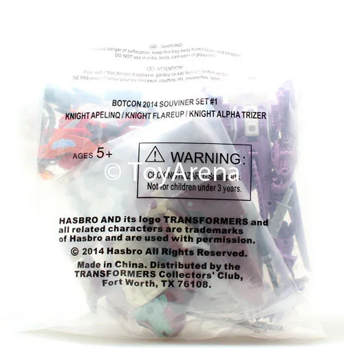 Botcon 2014 Transformers Exclusive Set #1 Knight Apelinq Knght Flareup Knight Alpha Trizer Action Figures Souvenir Set #1 Blog Feature Bird Model