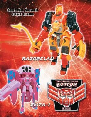 Shelving Ornament Man Cave Transformers Botcon 2009 Exclusive Razorclaw & Elita One