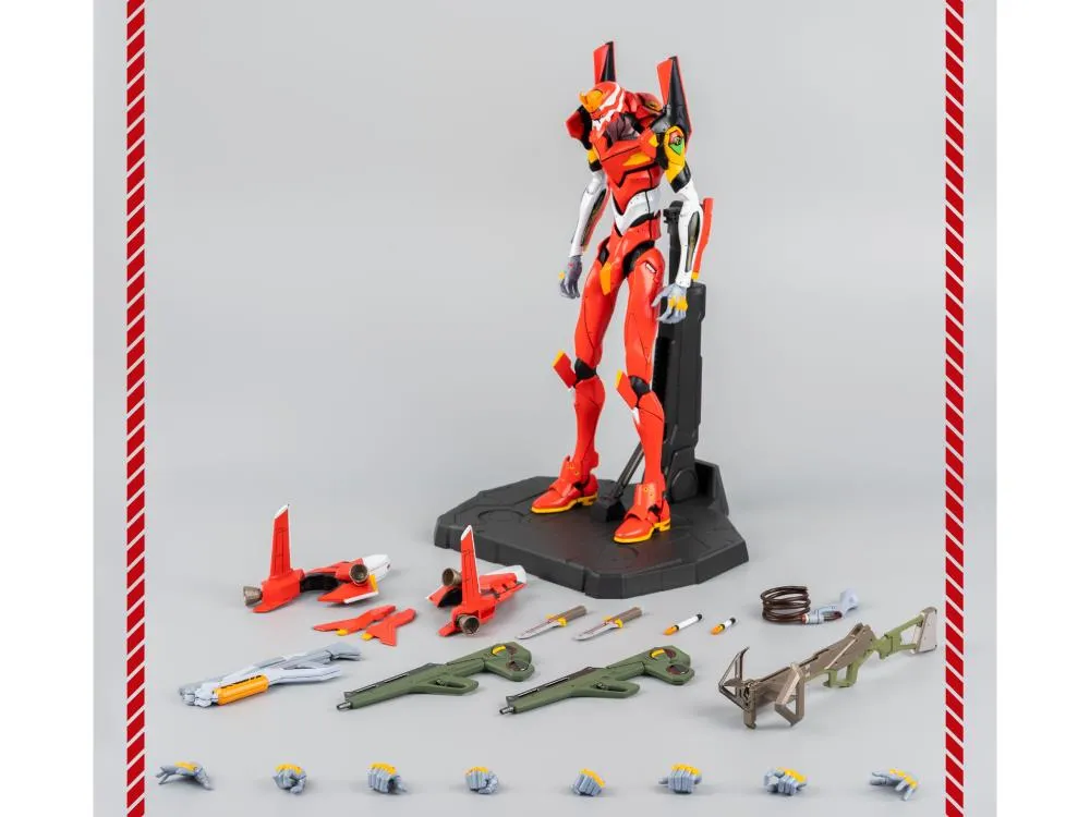 ThreeZero Evangelion ROBO-DOU Production Eva Model-02 Unit 2 Action Figure Chibi Replica Desert Creature