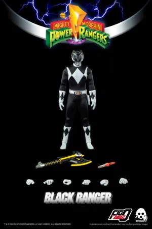 ThreeZero FigZero 1/6 Mighty Morphin Power Rangers Black Ranger Sixth Scale Figure Art Hero