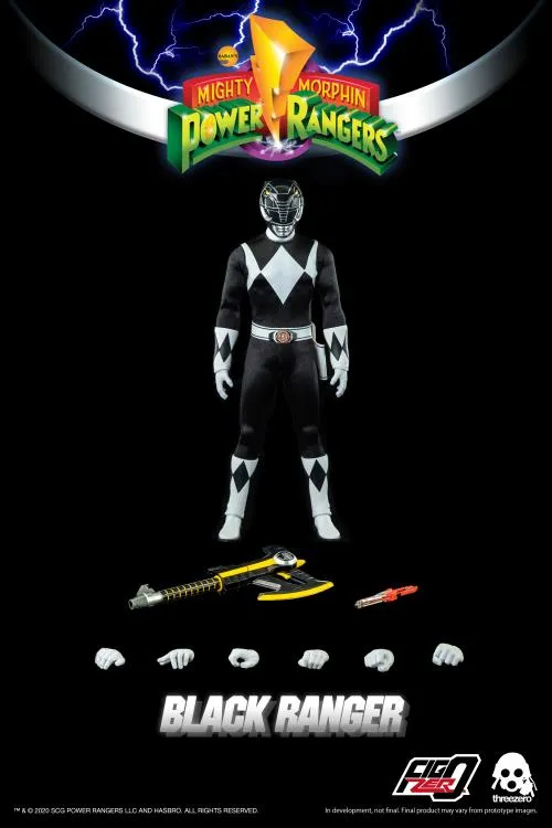 ThreeZero FigZero 1/6 Mighty Morphin Power Rangers Black Ranger Sixth Scale Figure Art Hero