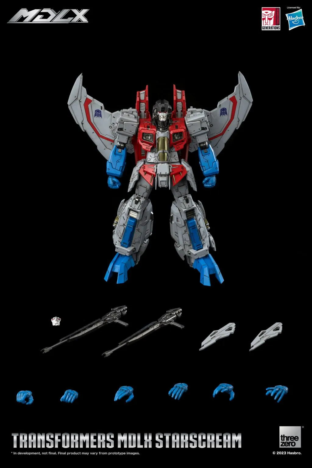 ThreeZero Transformers Starscream MDLX Action Figure Wood Carving Gaming Character