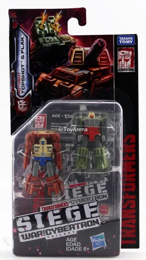 Transformers Generations War For Cybertron: Siege Micromasters Topshot & Flak Action Figure WFC-S6 Animal Crossing