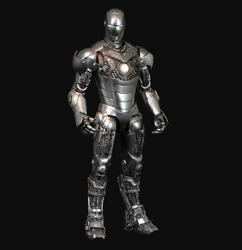 Hot Toys 1/6 Iron Man 2 Iron Man Mark II 2 (Armor Unleashed Collector Ver.) Sixth Scale Figure MMS150 Realistic Sculpture