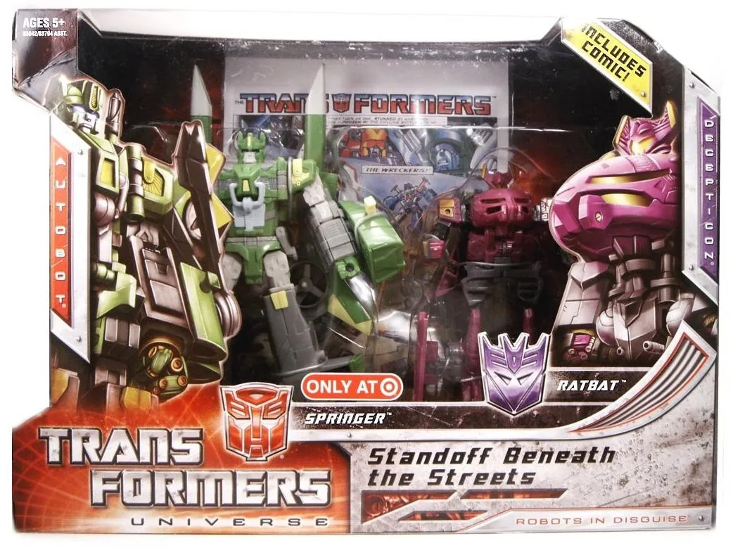 Transformers Universe Deluxe Class Springer & Ratbat 2 Pack Standoff Beneath The Streets Target Exclusive Gift Bundle Limited Replica
