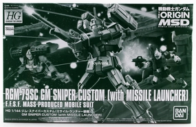Gundam 1/144 HG The Origins MSD RGM-79SC GM Sniper Custom With Missile Launcher Model Kit Exclusive Spacecraft Model Decorative Accent